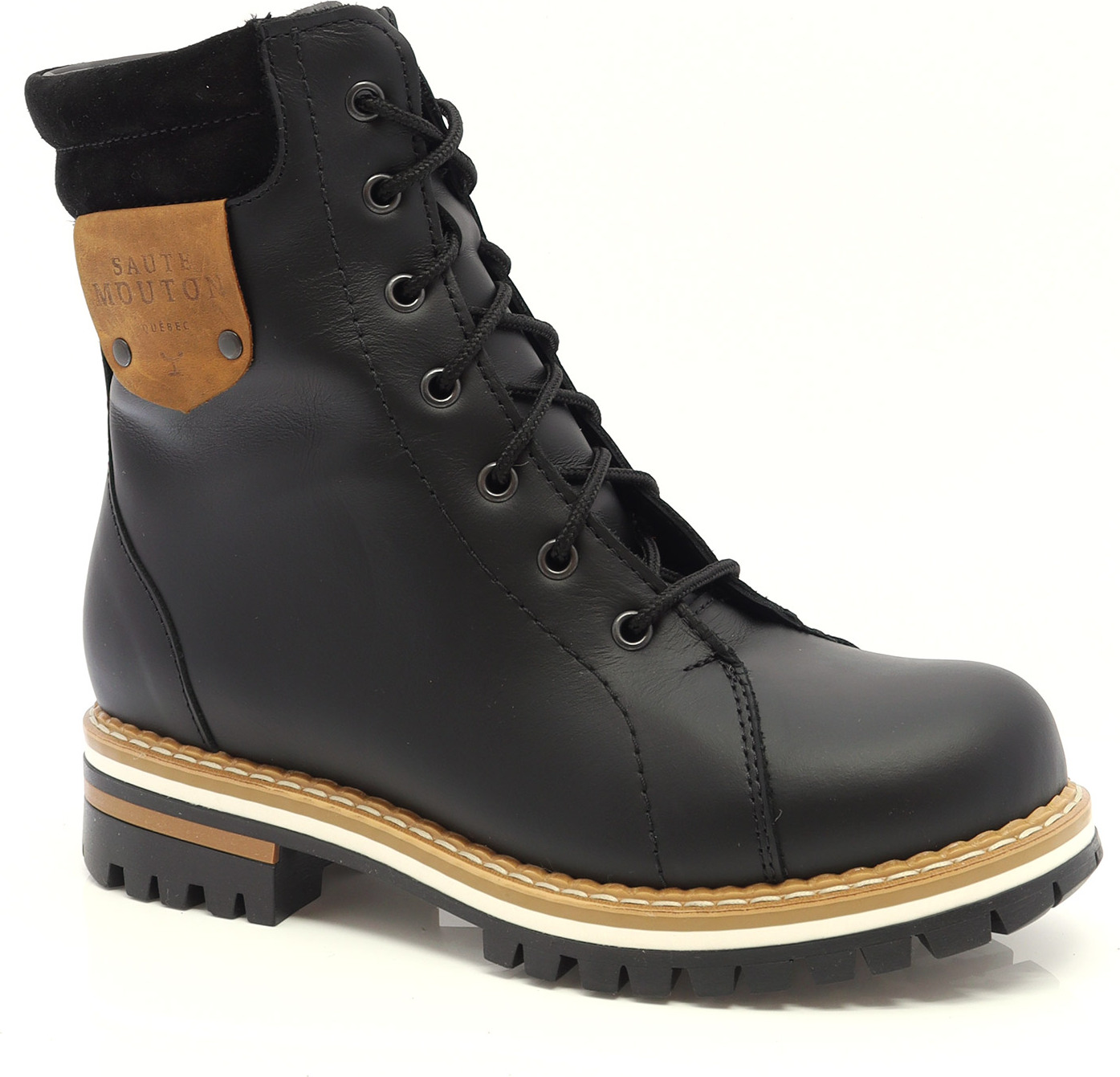 BOTTE LACÉE EN CUIR IMPERMÉABLE AVEC FER-84569