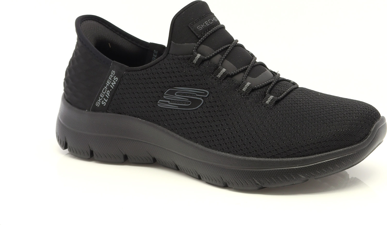 Black skechers with memory foam best sale